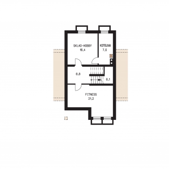 Image miroir | Plan de sol de la cave - BUNGALOW 80